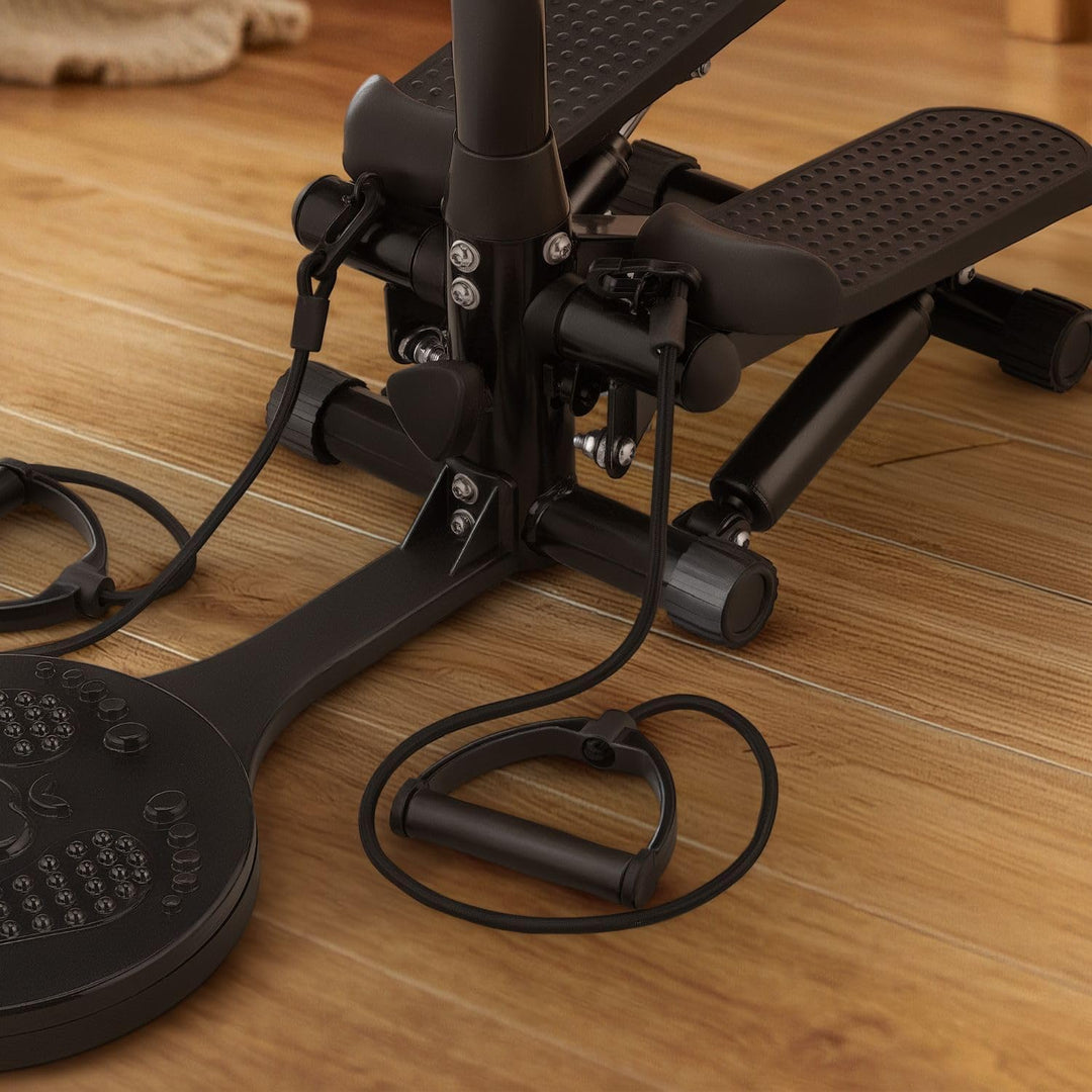 Gymtek® Stepper, Drehstepper mit Lenker, Expanderbänder, Hanteln & Twister - LCD