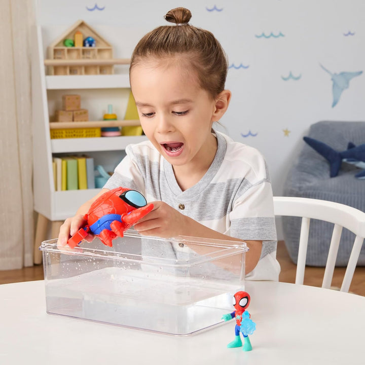 Marvel Spidey und Seine Super-Freunde – Water-Webs Spidey Spielzeug mit 7,6cm Figur & U-Boot – Farbw