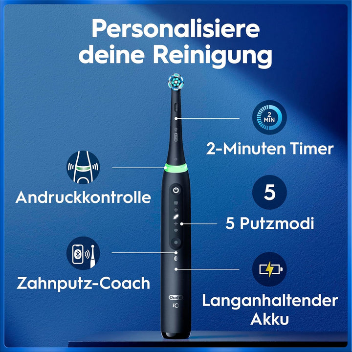 Oral-B iO Series 5 Plus Edition Elektrische Zahnbürste/Electric Toothbrush, Doppelpack PLUS 2 Aufste