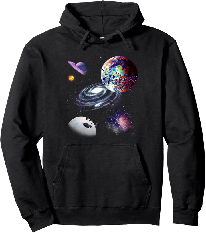 Weltraum Universum Motiv Planeten Sonne Sonnensystem Galaxie Pullover Hoodie