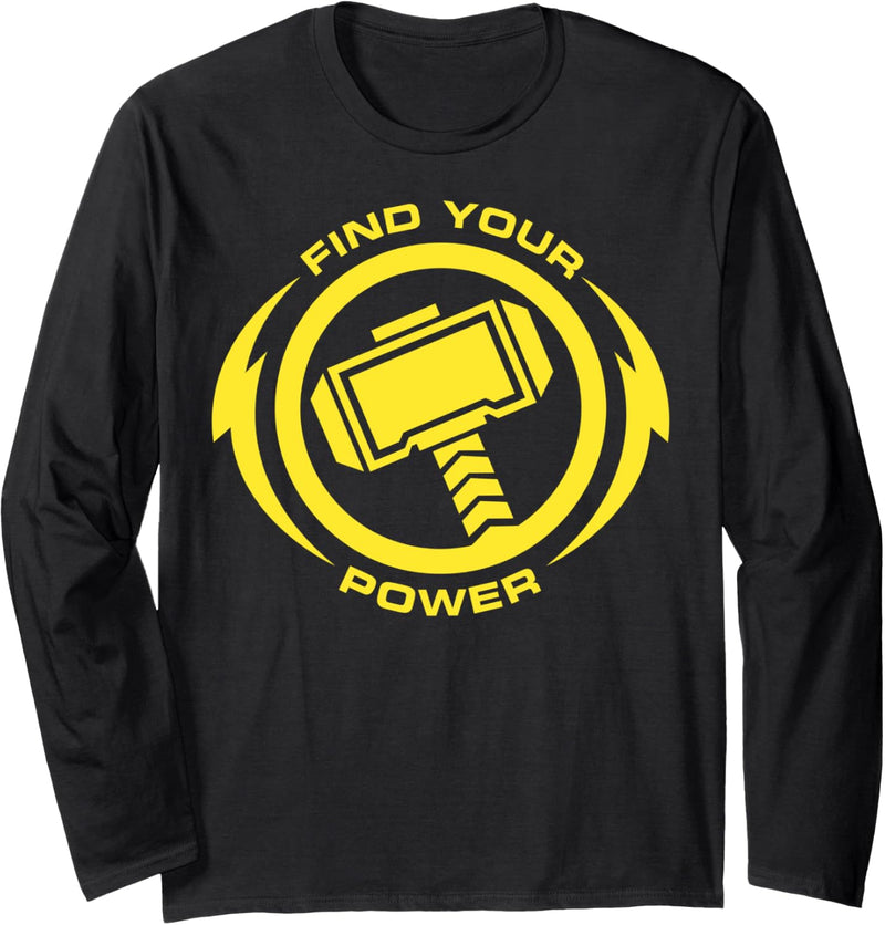 Marvel Thor Find Your Power Yellow Logo Langarmshirt