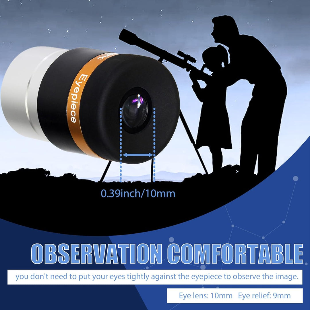 Svbony Okular 4mm, 1,25” Teleskop Okular Asphärische Linse 62° Weitwinkelokular, Scharfe Bilder Kont