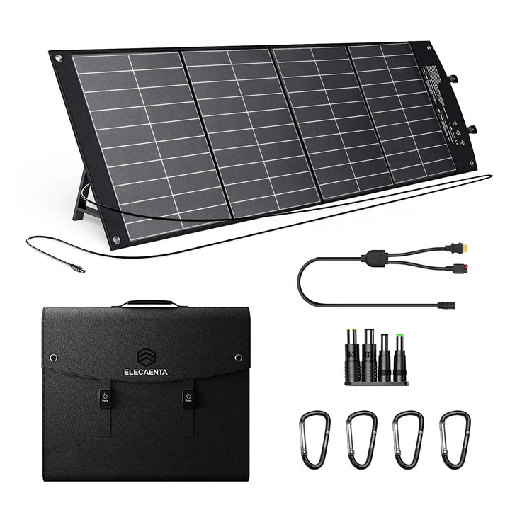 ELECAENTA 120W Faltbar ETFE Solarpanel Tragbarer Monokristallinem Solar Ladegerät Typ-C PD45W USB QC