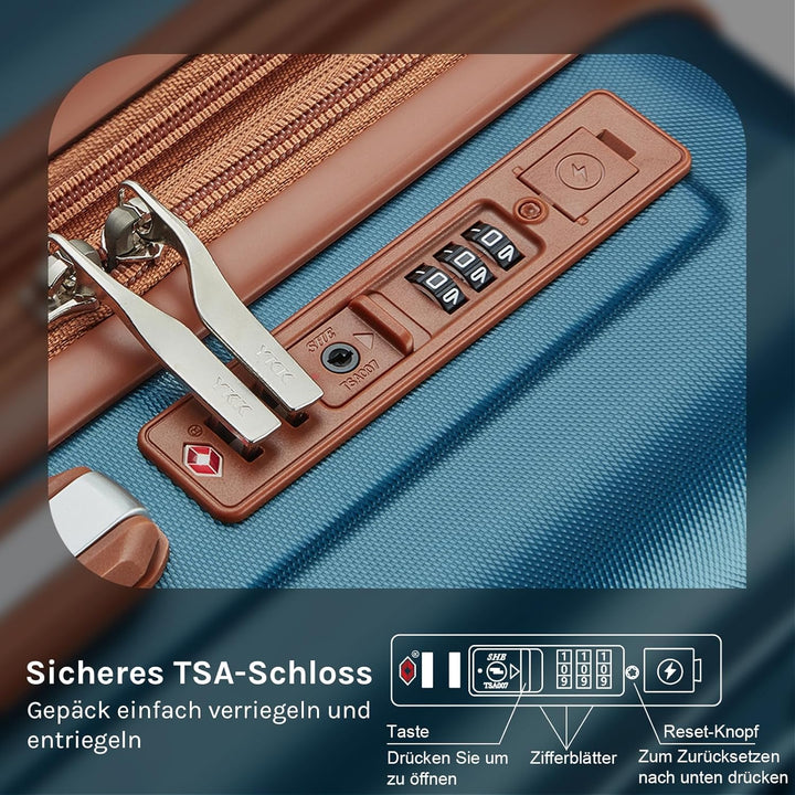 Joyway Koffer Trolley Reisekoffer Koffer, Hartschale Handgepäck Koffer mit USB-Anschluss und Getränk