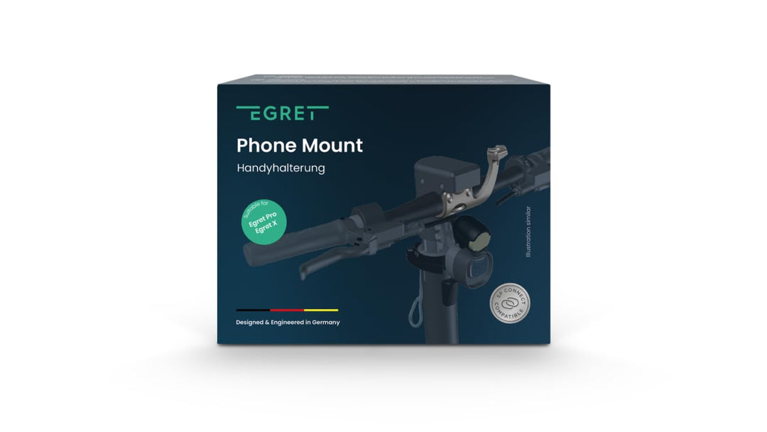 EGRET Phone Mount, Lenkerklemme E-Scooter (Pro, X, X+, Core, Ultra, Prime), Pro, X, X+, Core, Ultra,