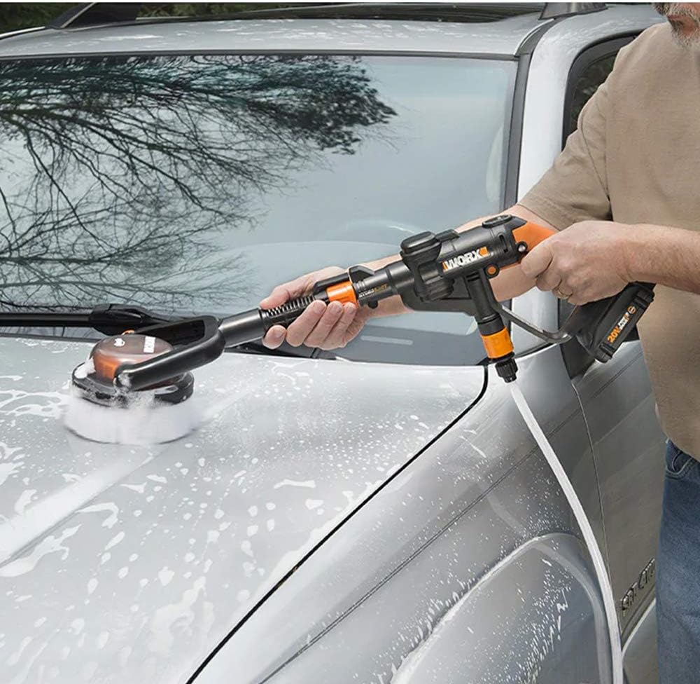 WORX WG633E Hydroshot Akku-Hochdruckreiniger 20V &amp; WA1820 Hydroshot Haarbürste, weich, Schwarz