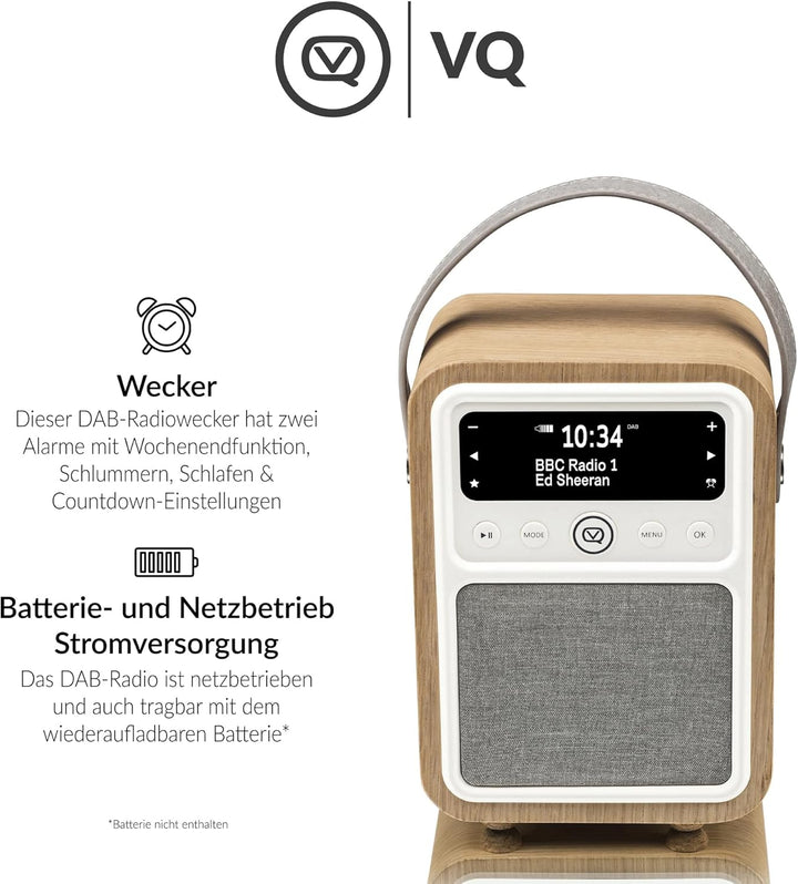 VQ VQ-MONTY-OK Monty Radio w/Bluetooth Eiche Wooden Eiche, Wooden Eiche