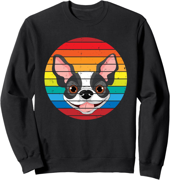 Boston Terrier Hunderasse kleine Dogge Vintage Begleithund Sweatshirt