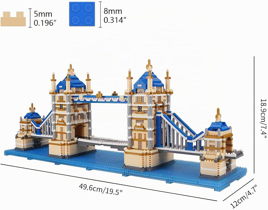 LULUFUN London Tower Bridge Bausteine Kit DIY Mini Building Blocks Spielzeug, Lernspielzeug, Geschen
