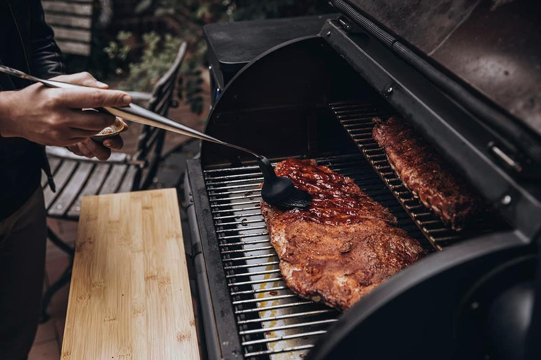 Moesta BBQ 19910 – Simple BBQ-Pinsel – Grillpinsel aus Edelstahl mit XL-Silikon-Bürstenkopf, Marinie