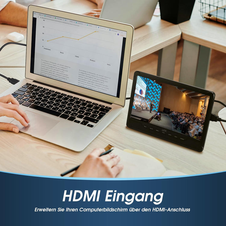 August DA383-10“ tragbarer HD Fernseher mit DVD Player&integriertem Akku-DVB-T2 mini LCD TV mit EPG/