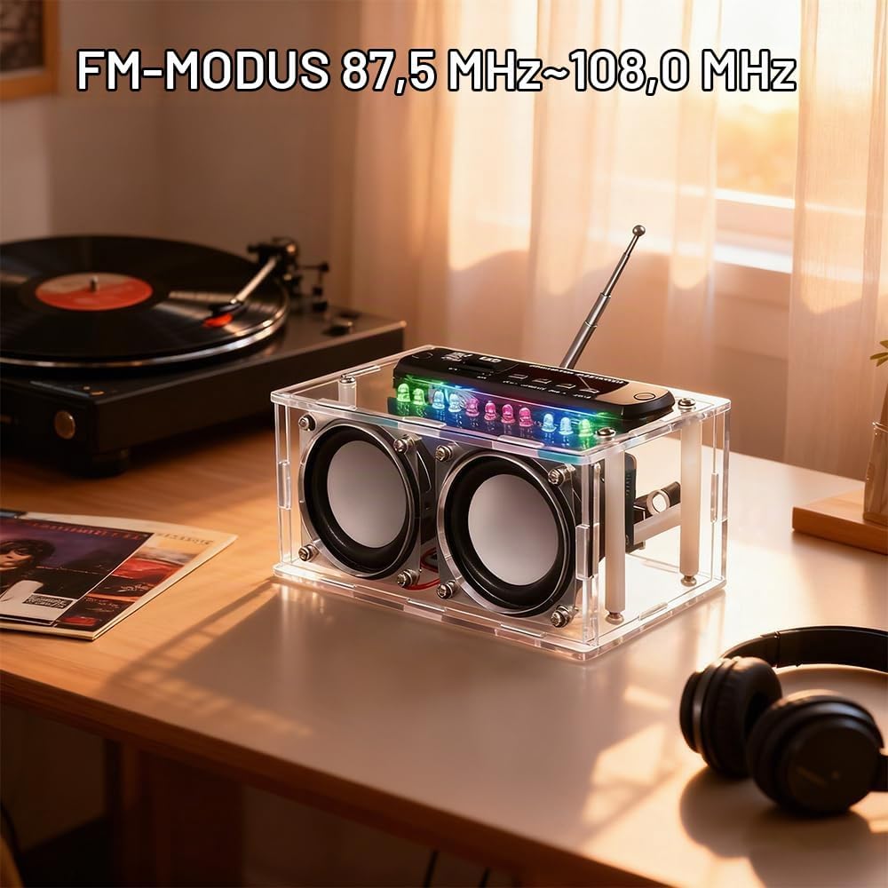 DIY Elektronik Lautsprecher Löten Bausatz, Radio Bausatz mit FM Radio und Sprachaufnahme, Lautsprech