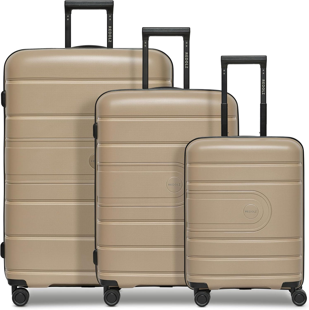 REDOLZ Hartschalen Koffer-Set 3-teilig | alle Koffer 6 cm Dehnfalte | aus hochwertigem, leichtem Pol