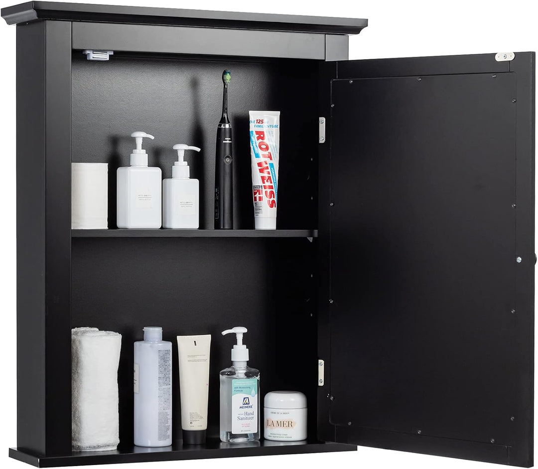 GOPLUS Spiegelschrank Badezimmer, Badezimmerspiegel Badspiegel mit Tür, Wandschrank Hängeschrank mit