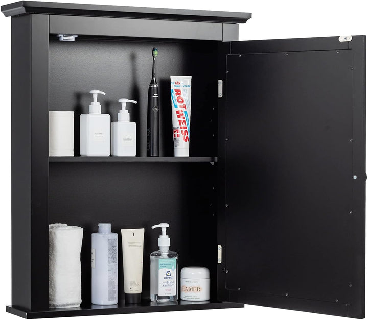 GOPLUS Spiegelschrank Badezimmer, Badezimmerspiegel Badspiegel mit Tür, Wandschrank Hängeschrank mit