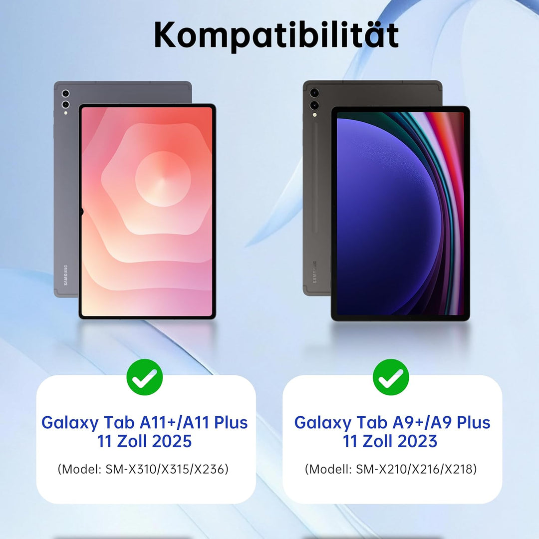 ROOFEI für Samsung Galaxy Tab A11 Plus/A9+ 11 Zoll Tastatur Hülle - 7 Farbig Hintergrundbeleuchtetes