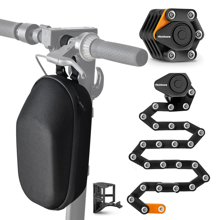 Faltschloss Fahrradschloss mit Zahlenschloss, Halterung & Schutztasche – 80 cm | leicht & kompakt fü