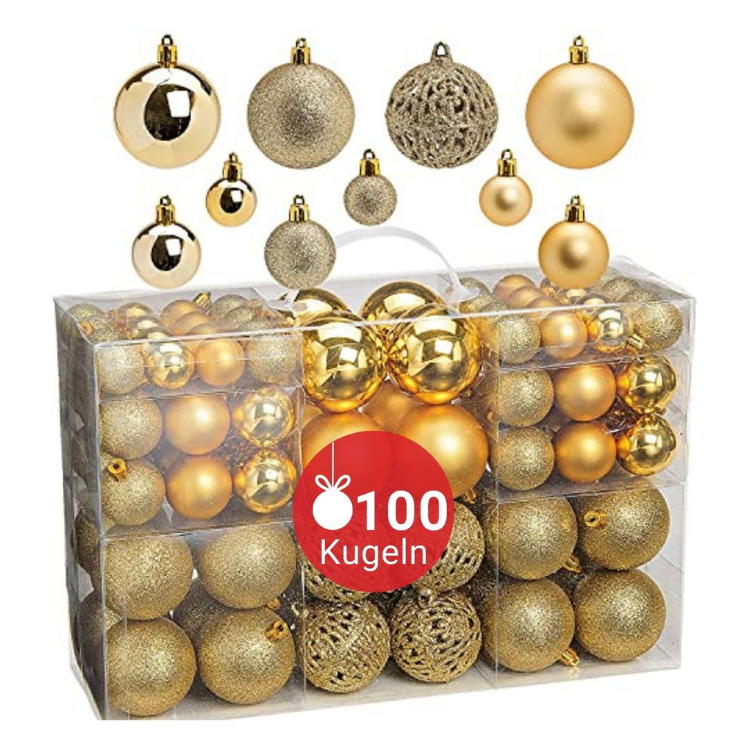 WOMA Christbaumkugeln Set Gold & 22 weiteren Farben - 50er & 100er Weihnachtskugeln Set - Weihnachts