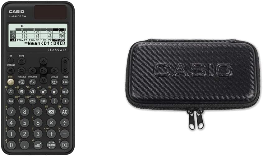 Casio FX-991DE CW ClassWiz technisch wissenschaftlicher Rechner + FX-CASE-CB-BK2 Schutzhülle für Cas