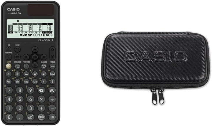 Casio FX-991DE CW ClassWiz technisch wissenschaftlicher Rechner + FX-CASE-CB-BK2 Schutzhülle für Cas