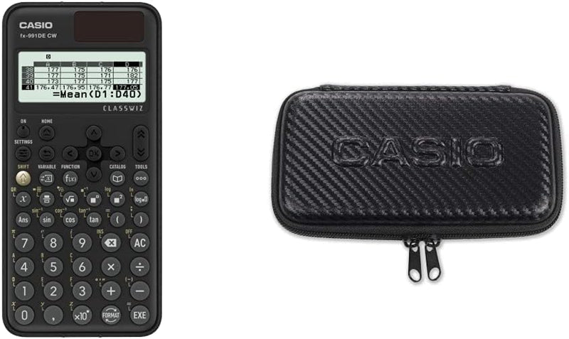 Casio FX-991DE CW ClassWiz technisch wissenschaftlicher Rechner + FX-CASE-CB-BK2 Schutzhülle für Cas
