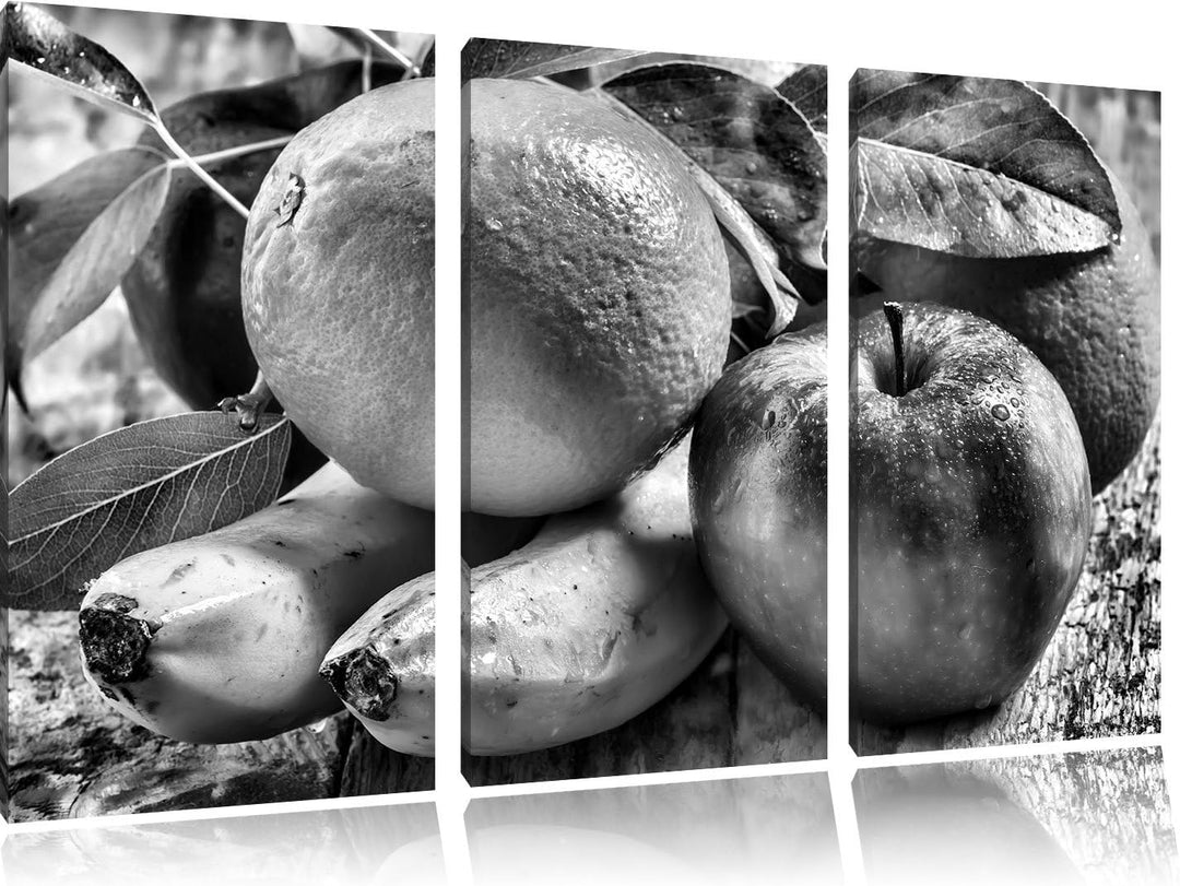 Pixxprint Obst und Gemüse als Leinwandbild/Grösse: 3 Teilig (120x80) cm/Wandbild/Kunstdruck/fertig b