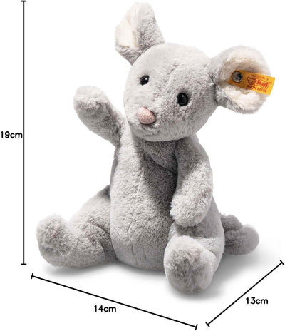 Steiff 056246 Soft Cuddly Friends Cheesy Maus, Gray Violet, 19cm