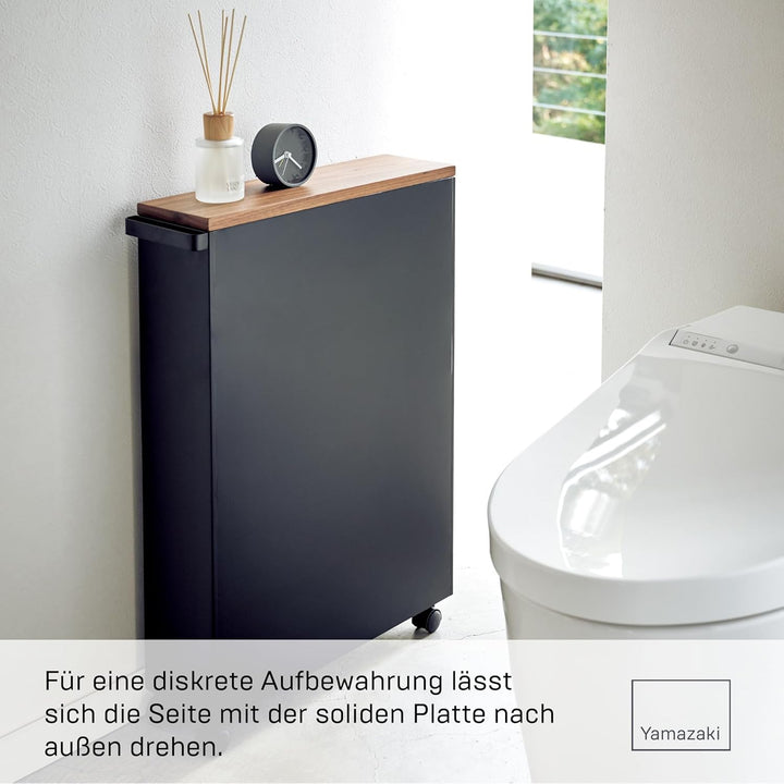 Semi-Closed storage cart - Tower - black Schwarz, Schwarz