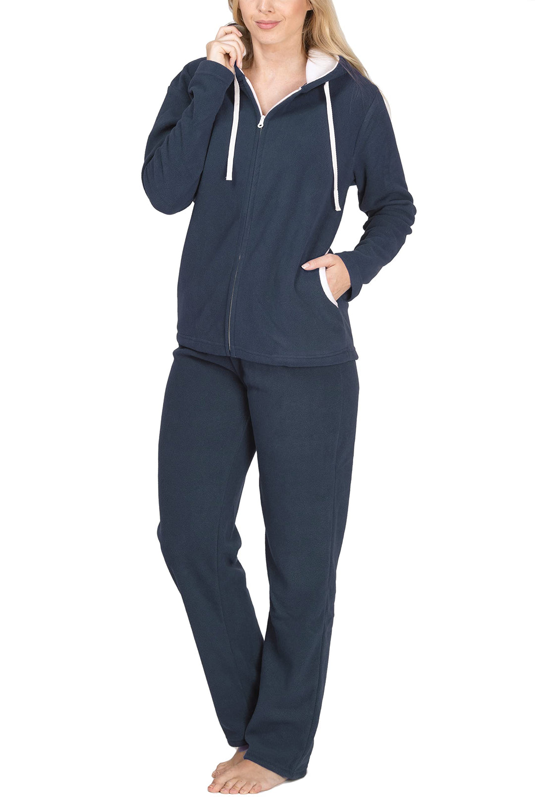 SLOUCHER Fleece-Anzug Hausanzug aus wärmenden Fleece für Damen S Rauch-blau, S Rauch-blau