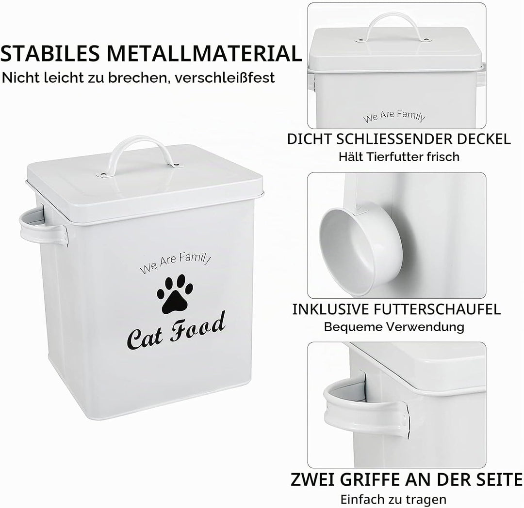 Pethiy Katzenfutter aufbewahrung Box,Trockenfutterbox für Katzen mit Schaufel und Deckel,beschichtet