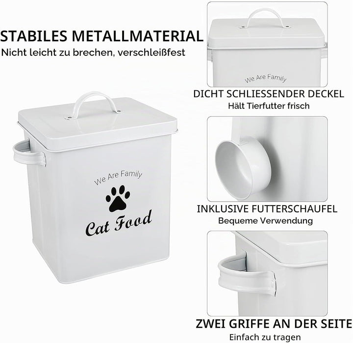 Pethiy Katzenfutter aufbewahrung Box,Trockenfutterbox für Katzen mit Schaufel und Deckel,beschichtet