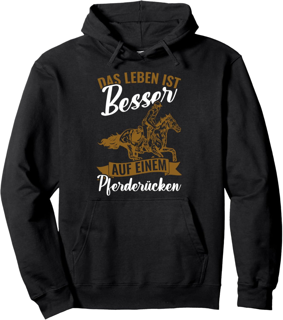 Damen Reiter Mädchen Das Leben Ist Besser Auf Einem Pferd Pullover Hoodie