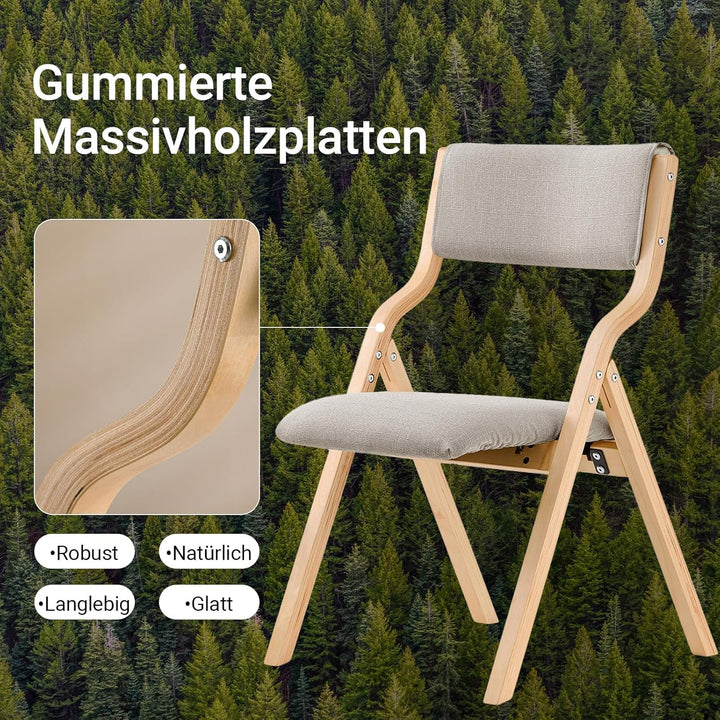 SoBuy FST40-HG Klappstuhl Küchenstuhl mit gepolsterter Sitzfläche und Lehne grau, Grau