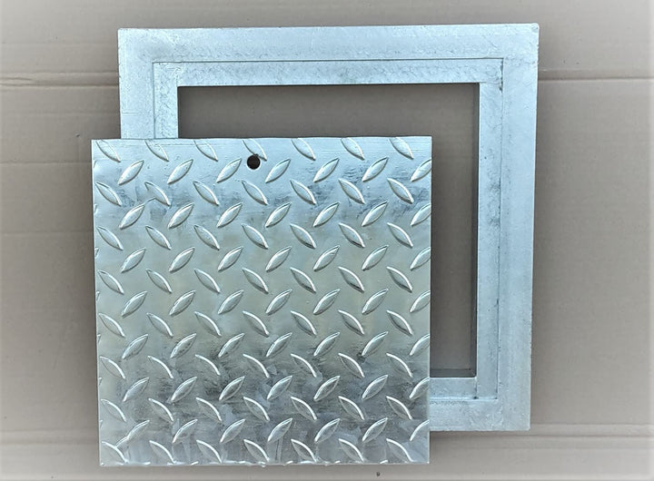 Schachtabdeckung verzinkt Deckelmass 40 x 40 cm, Rahmenaussenmass: 46 x 46 cm, Rahmeninnenmass: 35x3