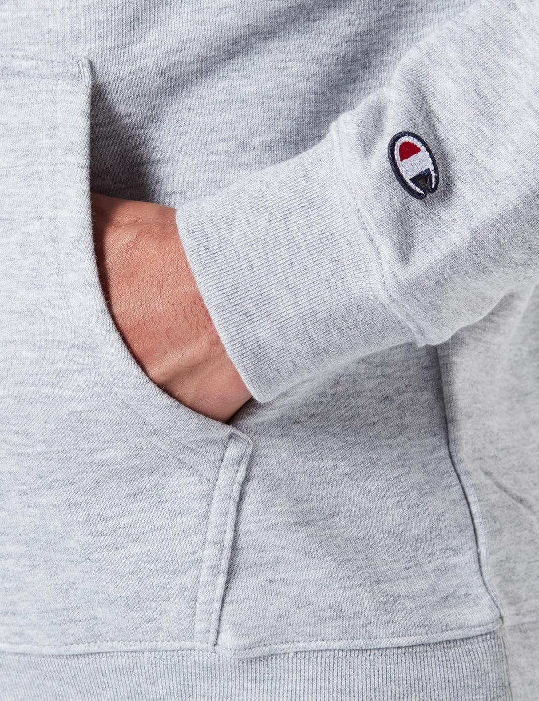 Champion Herren Legacy Icons-Heavy Spring Terry Small Script Logo Kapuzenpullover L Hellgrau, L Hell