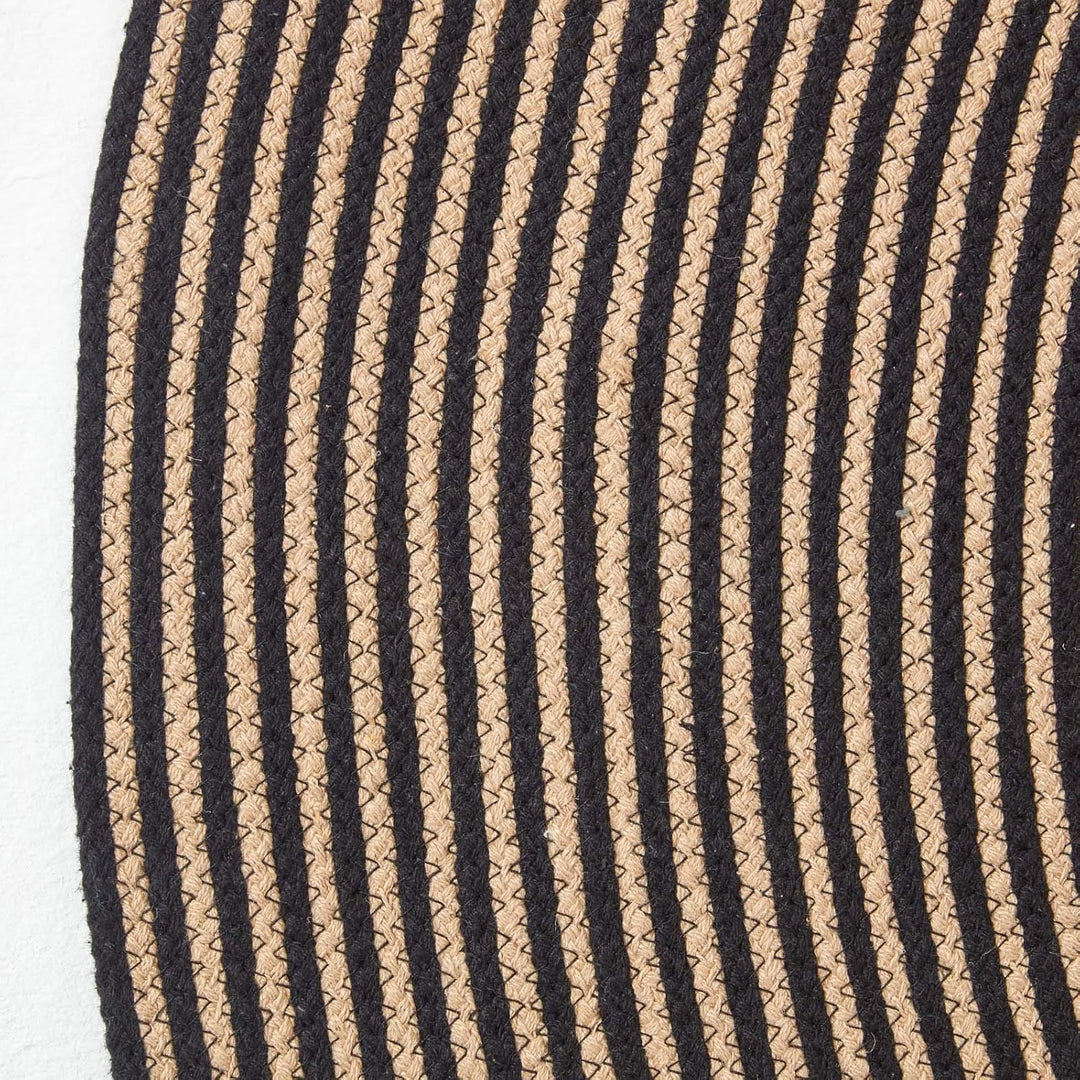 Homescapes runder Teppich, handgeflochtener Baumwollteppich 120 cm im Vintage-Stil mit Spiralemuster