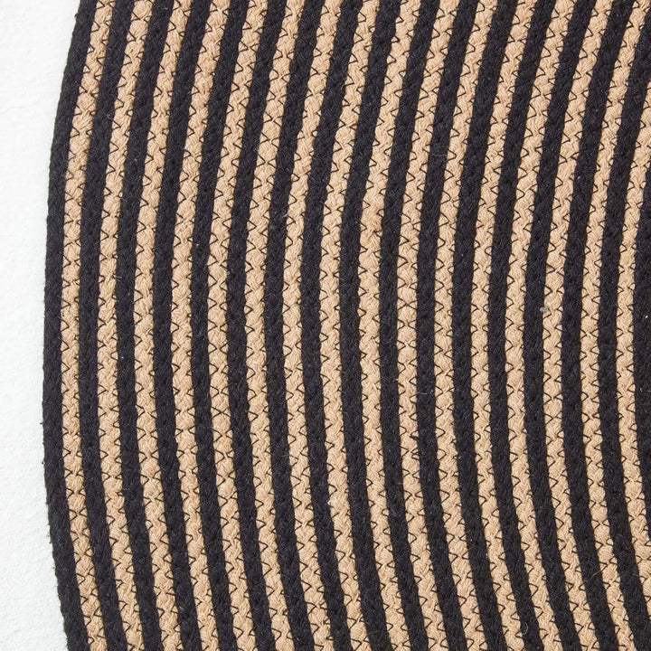 Homescapes runder Teppich, handgeflochtener Baumwollteppich 120 cm im Vintage-Stil mit Spiralemuster