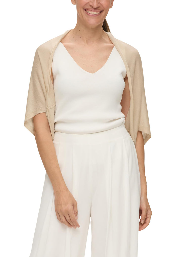 s.Oliver Weicher Strickponcho aus Lyocell Einheitsgrösse Beige, Einheitsgröße Beige