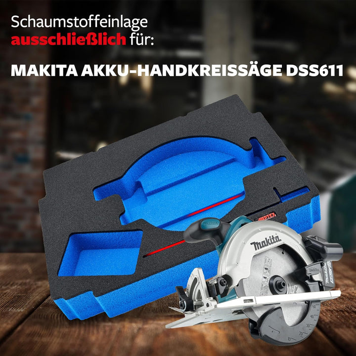 APTEX Schaumeinlage passend für Makita Akku-Handkreissäge DSS 611 für MakPac Gr. 4