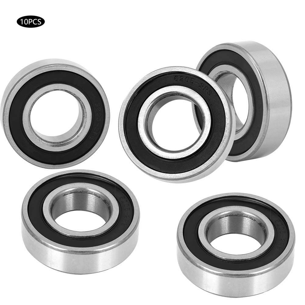Fafeicy 10Pcs 6205‑2RS Kugellager, 25 mm Innenlochdurchmesser und 15 mm Dicke, für Papierherstellung