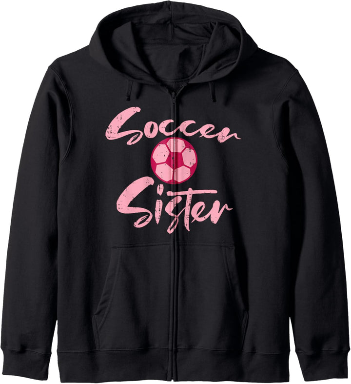 Pink Soccer Sister Fussball Familie Passende Schwester Mädchen Frauen Kapuzenjacke