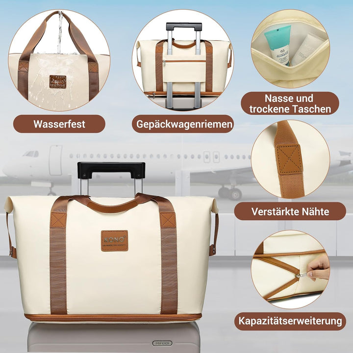 Kono Koffer, leichte ABS-Hartschale, Handgepäckkoffer für Flugzeugkabine mit TSA-Schloss, Gepäcksets