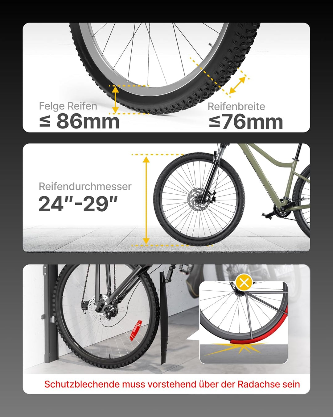 monTEK Automatischer Fahrradlift – Vertikaler Fahrradträger für schwere Fahrräder (bis 32 kg) – Einf