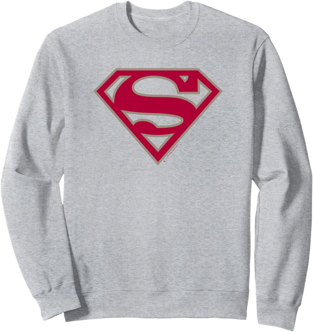 Superman Crimson & Gray Shield Grey Sweatshirt