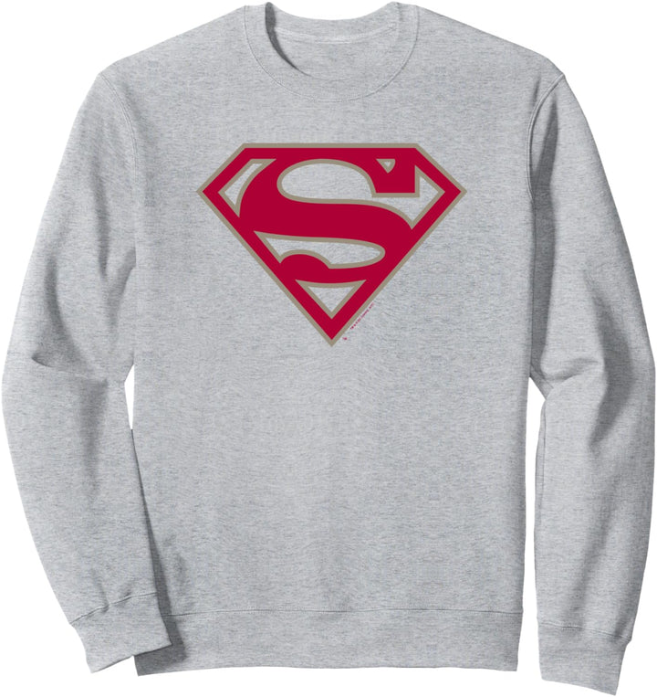 Superman Crimson & Gray Shield Grey Sweatshirt