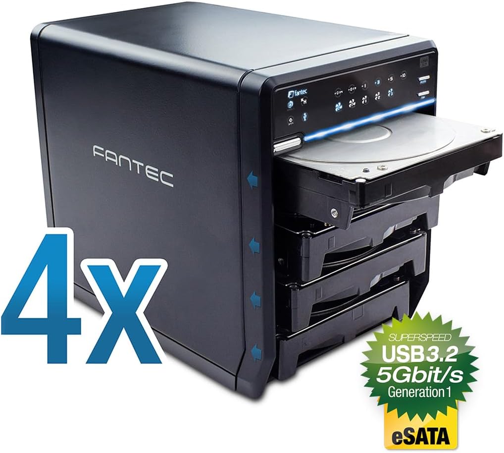 FANTEC Qb-35US3R Externes 4-fach Raid Festplattengehäuse (für 4x 8, 89 cm (3, 5 Zoll) SATA Festplatt