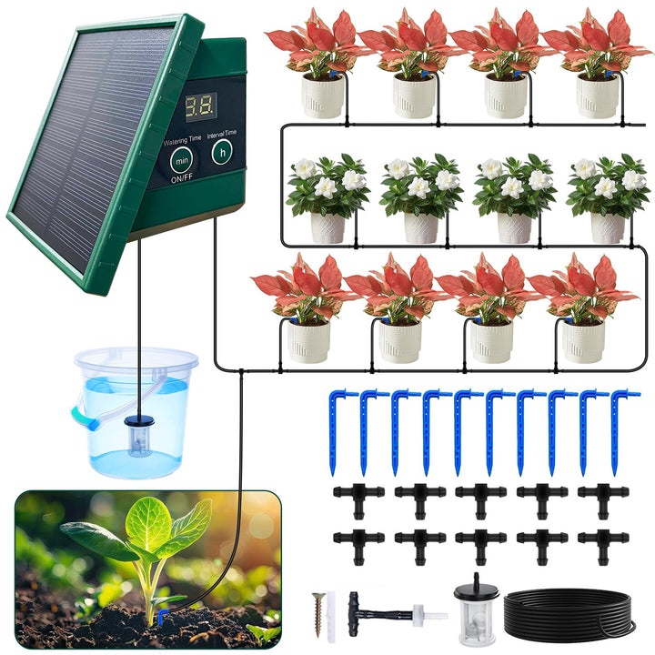Solar Bewässerungssystem Balkon Garten Gewächshaus, Automatische Bewässerung Für Aussen Garten, Zeit