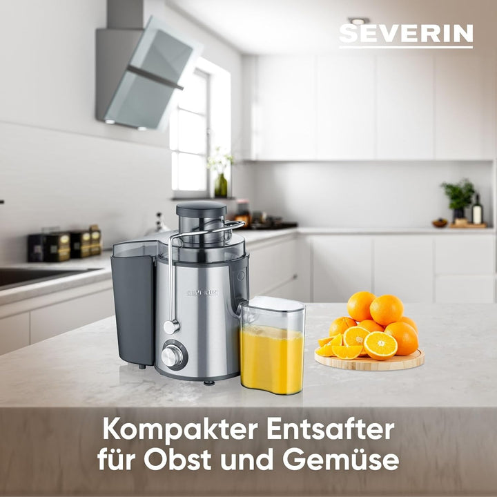 SEVERIN Entsafter, geräuscharme Saftmaschine für vitaminreiche Obst- und Gemüsesäfte, elektrische Sa