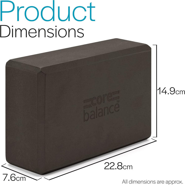 Core Balance Yoga Blocks im Doppelpack & GRATIS Yoga-Gurt, 2 STK. Eva Schaumstoff-Blöcke, robust & l