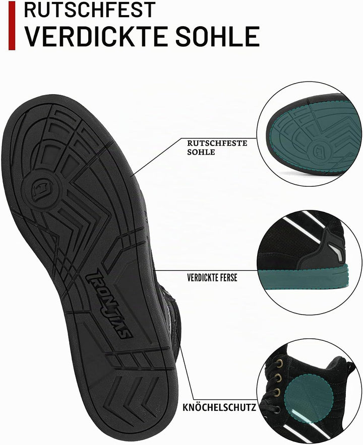 BORLENI Motorradschuhe Herren Sommer Motorradstiefel Männer lässige atmungsaktive Leder Motorrad Sne